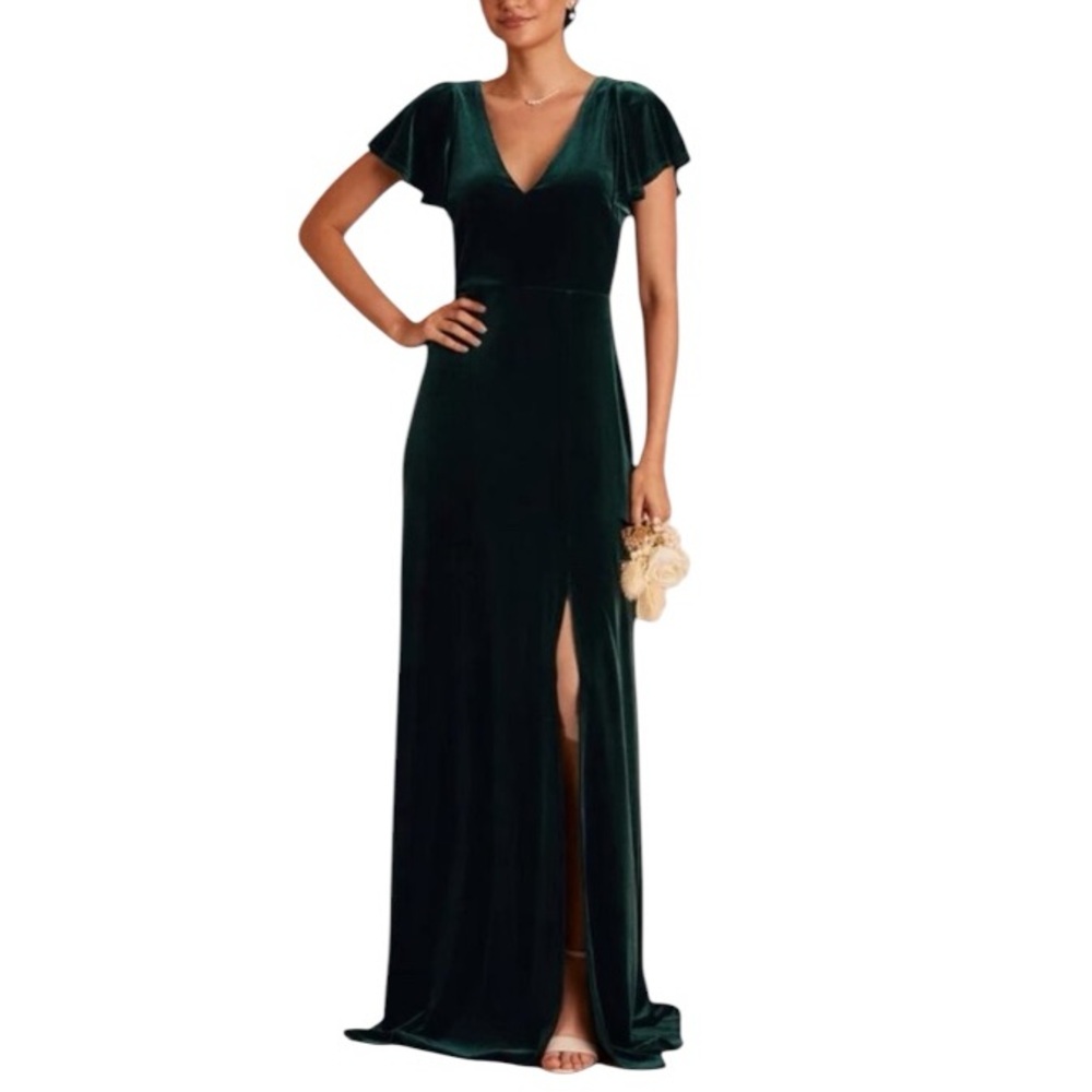 Birdy Grey Hannah Velvet Green Dress